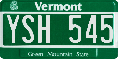 VT license plate YSH545