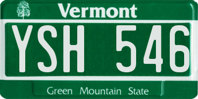 VT license plate YSH546