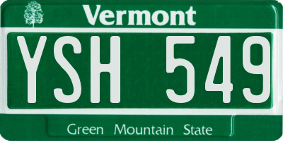 VT license plate YSH549