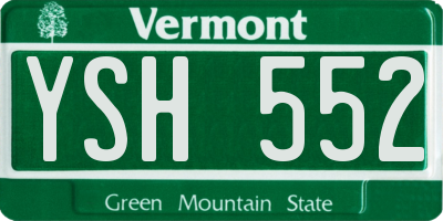 VT license plate YSH552