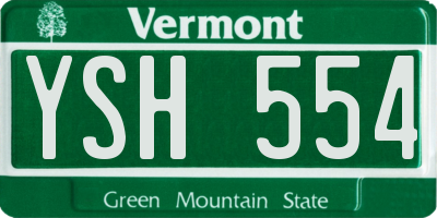 VT license plate YSH554