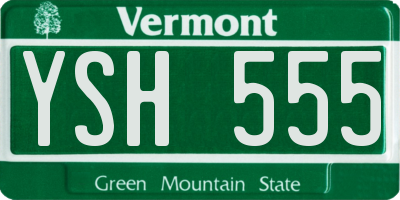 VT license plate YSH555