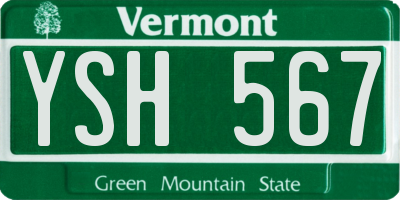 VT license plate YSH567