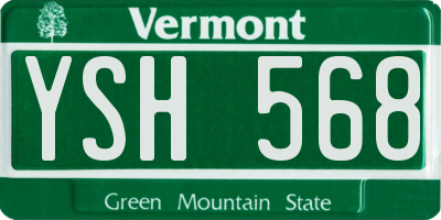 VT license plate YSH568