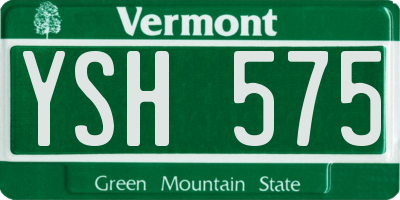 VT license plate YSH575