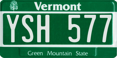 VT license plate YSH577