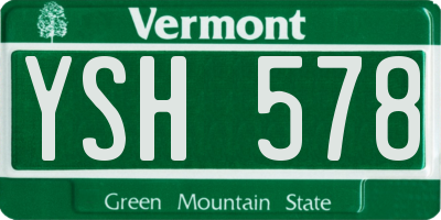 VT license plate YSH578