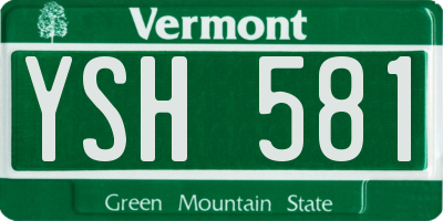 VT license plate YSH581