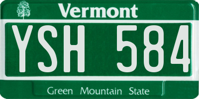 VT license plate YSH584