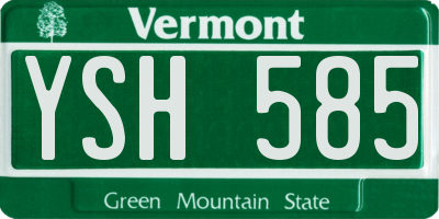 VT license plate YSH585