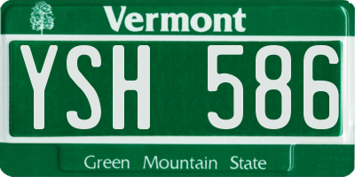 VT license plate YSH586