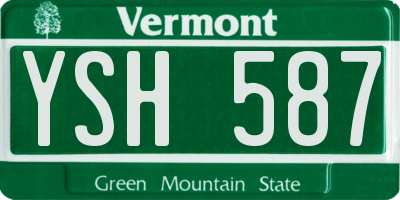 VT license plate YSH587