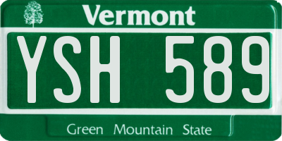 VT license plate YSH589