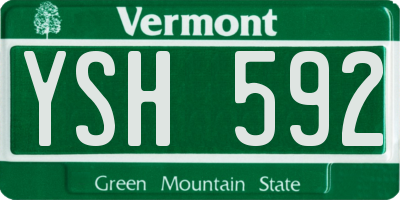 VT license plate YSH592