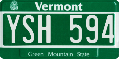 VT license plate YSH594