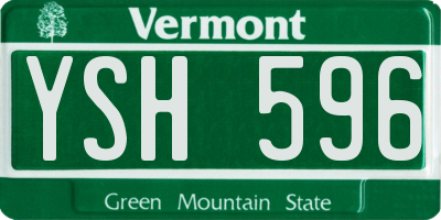 VT license plate YSH596