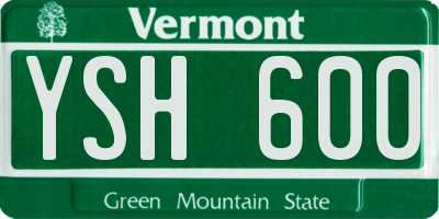 VT license plate YSH600