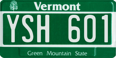 VT license plate YSH601