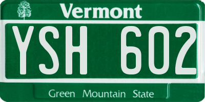 VT license plate YSH602