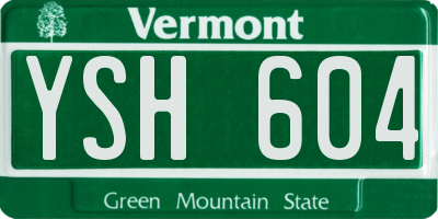 VT license plate YSH604