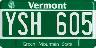 VT license plate YSH605