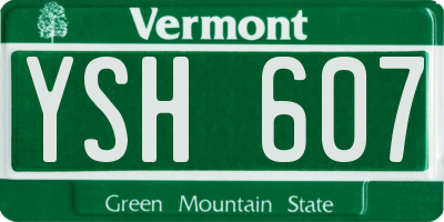 VT license plate YSH607