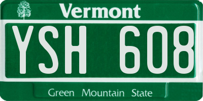 VT license plate YSH608