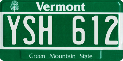 VT license plate YSH612
