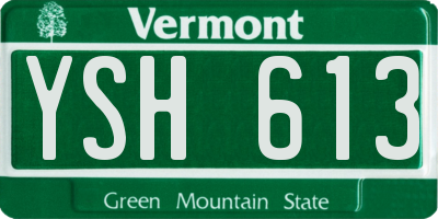 VT license plate YSH613