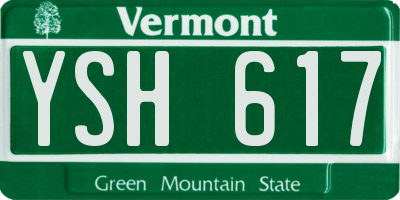 VT license plate YSH617