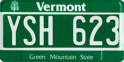 VT license plate YSH623