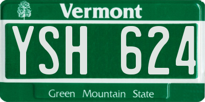 VT license plate YSH624