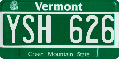 VT license plate YSH626