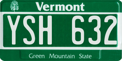 VT license plate YSH632