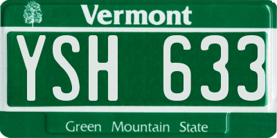 VT license plate YSH633