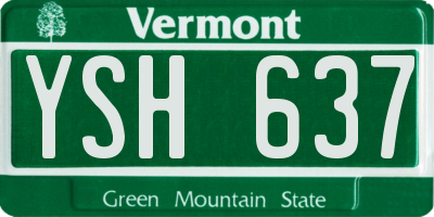 VT license plate YSH637