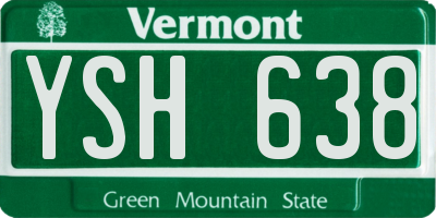 VT license plate YSH638