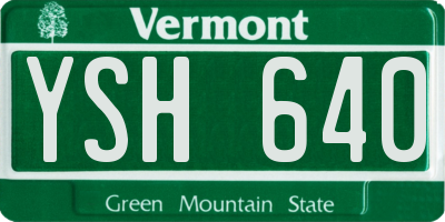 VT license plate YSH640