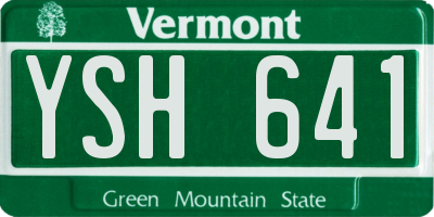 VT license plate YSH641