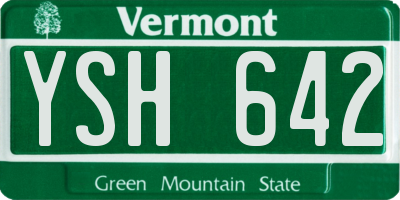 VT license plate YSH642