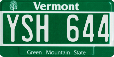 VT license plate YSH644