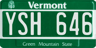 VT license plate YSH646