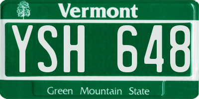 VT license plate YSH648