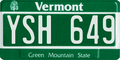 VT license plate YSH649