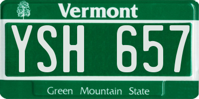 VT license plate YSH657