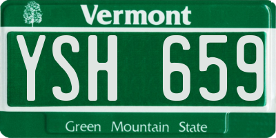 VT license plate YSH659