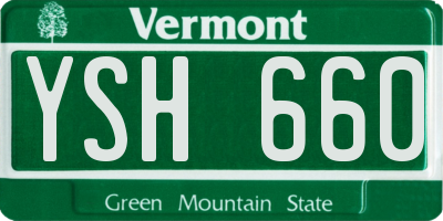 VT license plate YSH660