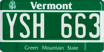 VT license plate YSH663