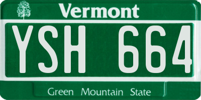 VT license plate YSH664