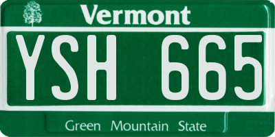 VT license plate YSH665